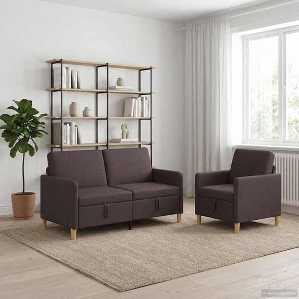 Maison Exclusive - Sofa med opbevaring 2 stk Mørkebrun Polyester