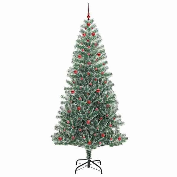 Maison Exclusive - Kunstigt juletræ dækket af sne med LED-lys Snövit (flockad)