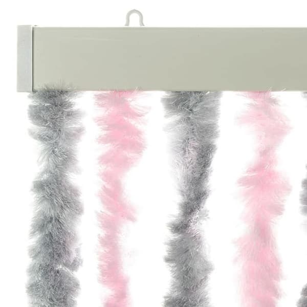 Maison Exclusive - Harmaa hopeinen ja vaaleanpunainen hyttysverkko 100x220 cm sametti