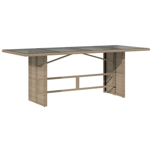 Maison Exclusive - 9-delars trädgårdsbistro-set med beige kuddar i polyrotting