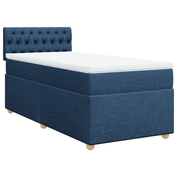 Maison Exclusive - Sengestel med springmadras Blå 90x200 cm Stof