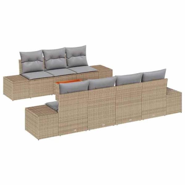 Maison Exclusive - 8-delt have-sofa sæt i beige og lys grå polyrotin