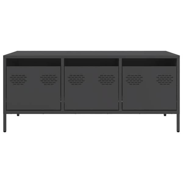Maison Exclusive - Sort sofabord 101,5x50x43,5 cm koldvalset stål