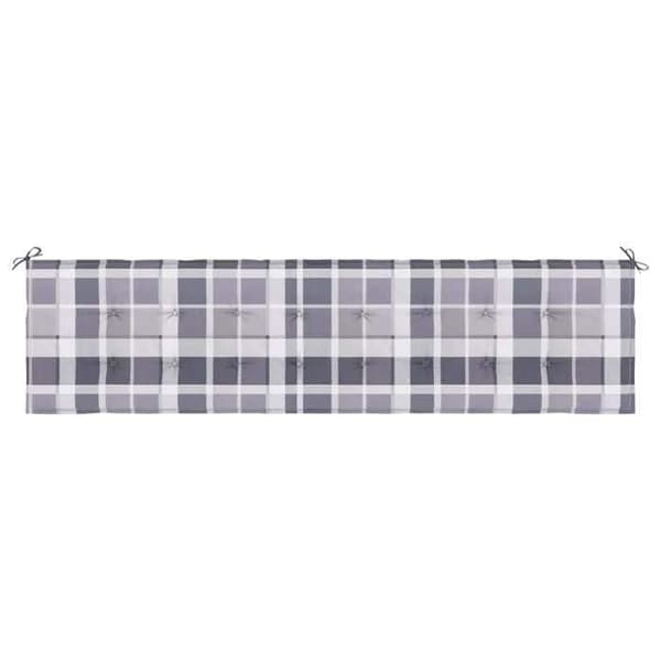 Maison Exclusive - Bænkpude til have med grå tern 200x50x3 cm Grå