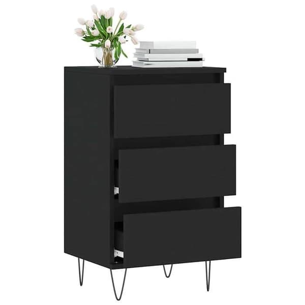 Maison Exclusive - Sort buffet 40x35x70 cm ingeniørtræ