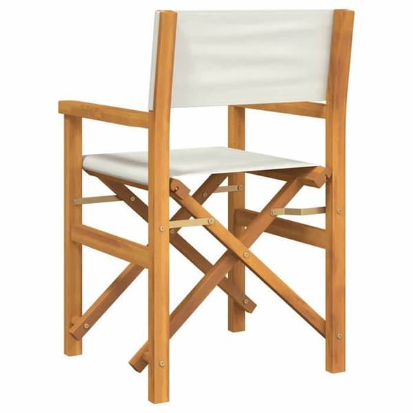 Maison Exclusive - Fällbar regissörsstol i krämfärgad massiv teak Grädde