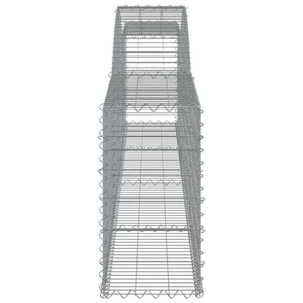 Gabionkorgar - Arqués 6 st - 400×30×60/80 cm - Galvaniserat stål - Tråd 3,5 mm silver-