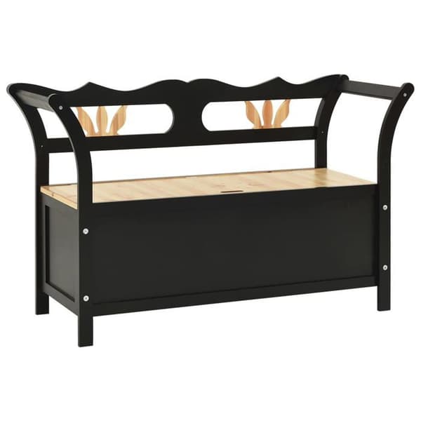 Maison Exclusive - Bänk Svart 107x45x75,5 cm Solid granträ