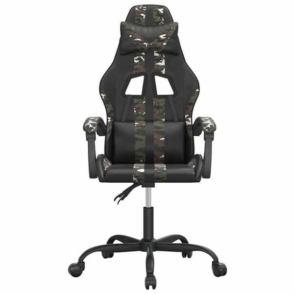 Maison Exclusive - Drejelig spillestol i sort og camouflage kunstlæder