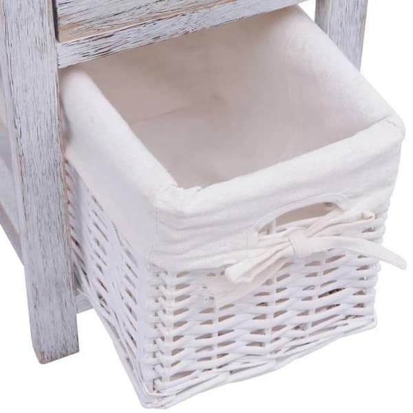 Maison Exclusive - 2 stk nattelampe hvid træ Vit