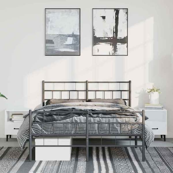 Sengestel - EKSKLUSIV HUS - 135x190 cm - Sort - Stål - Klassisk Svart