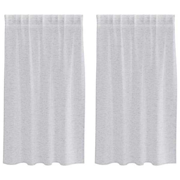 Verho - MAISON EXCLUSIVE - 2 kpl - Vaaleanharmaa - Polyesteri - 140x140 cm Ljusgrått