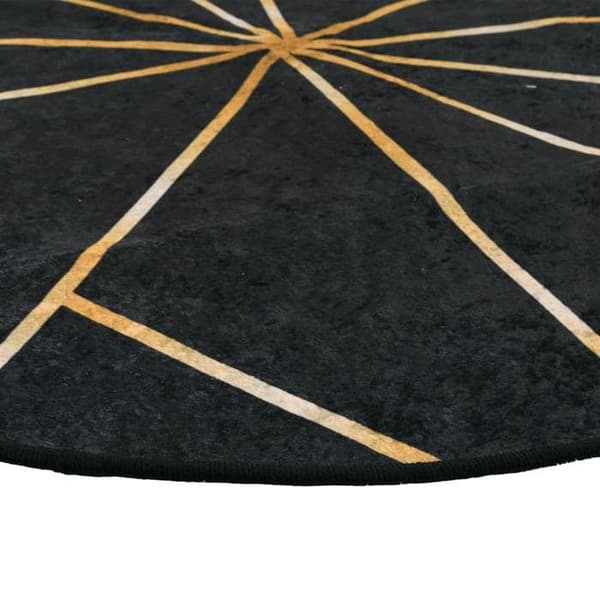 Maison Exclusive - Vaskbar sort og guld tæppe Ø 120 cm