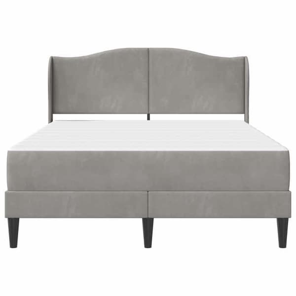 Sengestel - EKSKLUSIV HUS - 120 x 190 cm - Velour hovedgærde - Lys grå - Opbevaring under sengen Ljusgrått