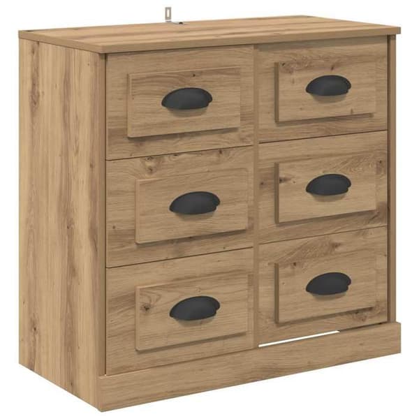 Maison Exclusive - Buffé Ek hantverk 70 x 35,5 x 67,5 cm Ingenjörsträ