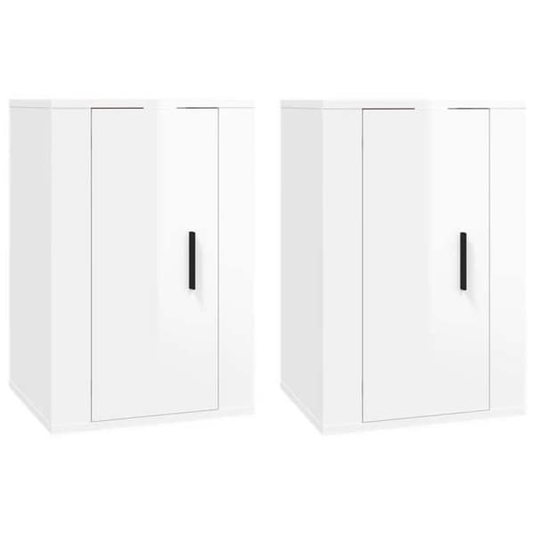 Maison Exclusive - Väggmonterade TV-möbler 2 st Vit glans 40x34,5x60 cm