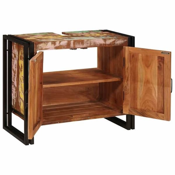 Maison Exclusive - Underskåp med hylla Multicolor Återvunnet Trä Solid Flerfärgad