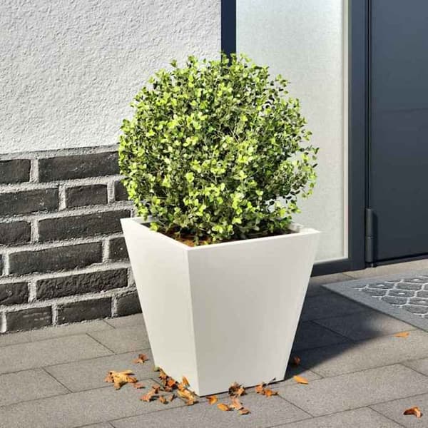 Maison Exclusive - Vit kruka 30x30x30 cm stål