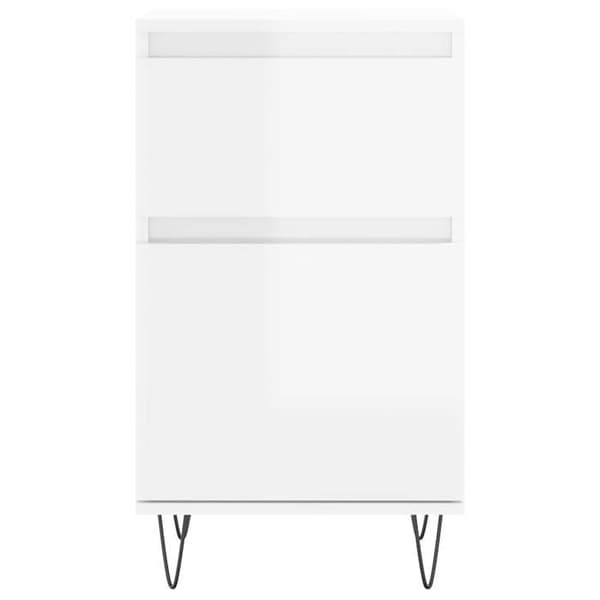 Maison Exclusive - Buffeter 2 stk hvid glans 40x35x70 cm ingeniørtræ