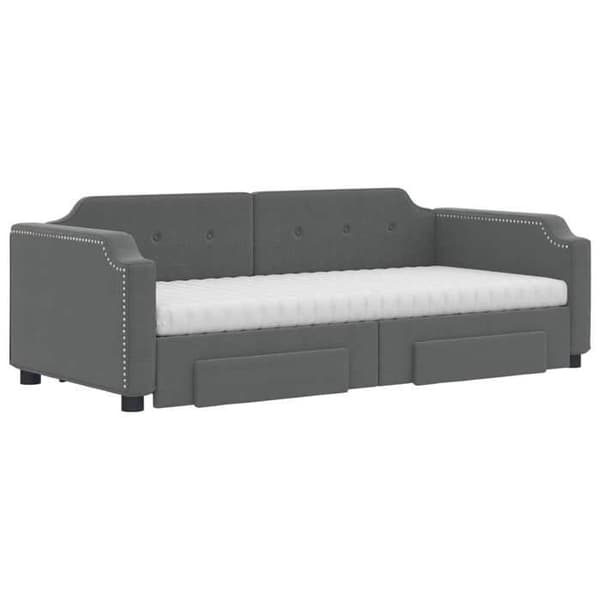 Maison Exclusive - Sovesofa med udtræk og skuffer i mørkegrå 90x200 cm stof