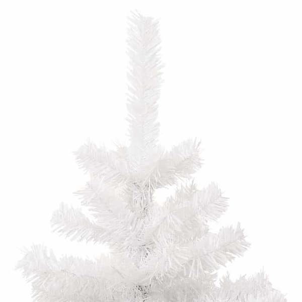Maison Exclusive - Helixformad förbelyst julgran och vit ställning 150cm PVC Vit (stöd)