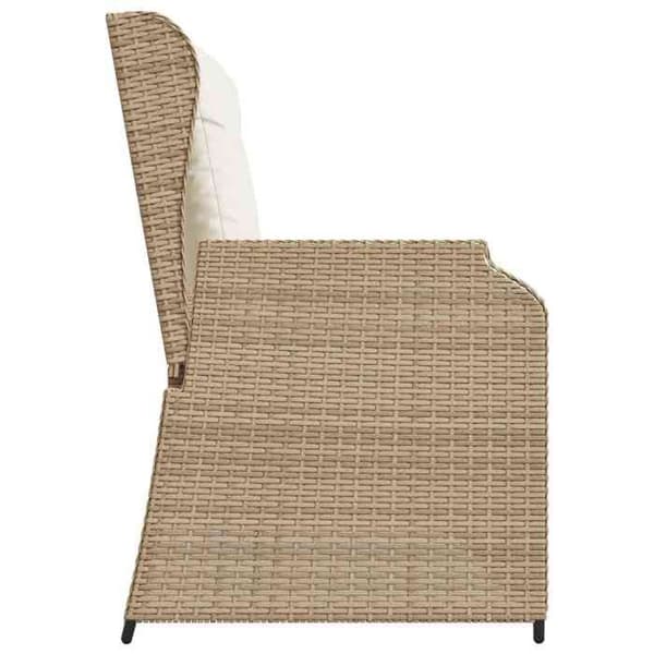 Maison Exclusive - Beige trädgårdsbänk i polyrotting