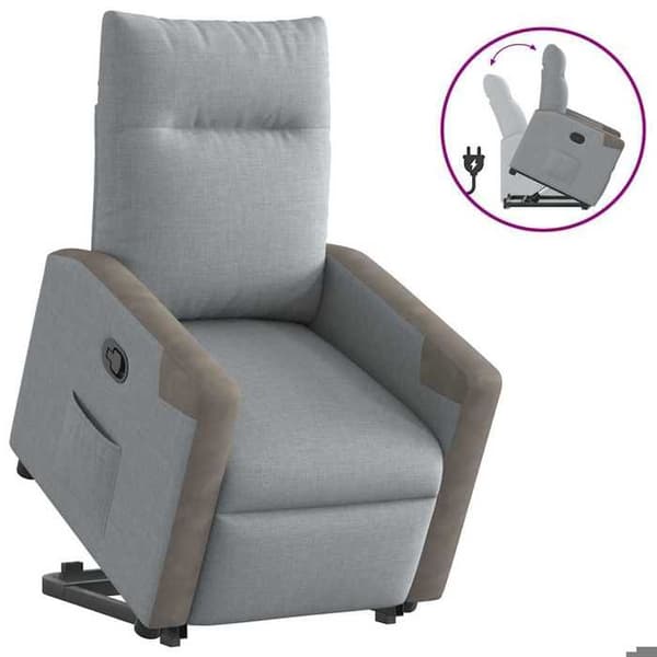 Maison Exclusive - Lätt grå recliner i tyg Ljusgrått