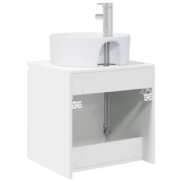 Maison Exclusive - Väggmonterad handfatsspegel i blank vit 49,5 x 44,5 x 65 cm