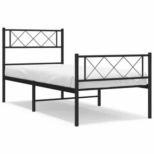Sengestel - EKSKLUSIV HUS - 100x190 cm - Stål - Sort - Lamelseng Svart