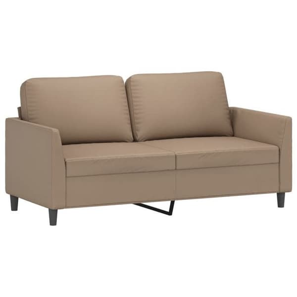 Maison Exclusive - Set med 2 soffor med kuddar Cappuccino Konstläder