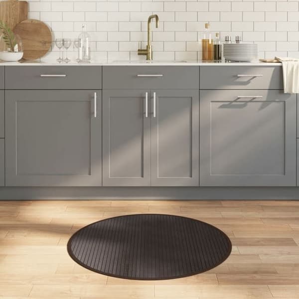 Maison Exclusive - Mörkbrun rund matta 80 cm bambu