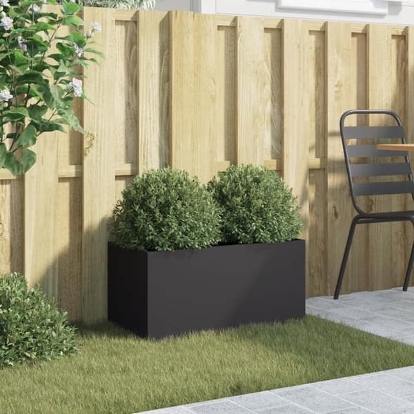 Maison Exclusive - Svart blomlåda 62x30x29 cm stål