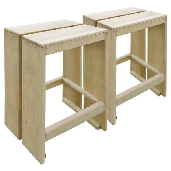 Maison Exclusive - Utomhus barstolar set om 2 Impregnerad furu