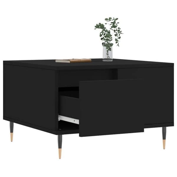 Maison Exclusive - Sort sofabord 55x55x36,5 cm i ingeniørtræ Svart