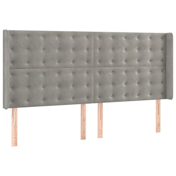 Maison Exclusive - Seng solid bund med socker og madras Grå 160x200cm Velour