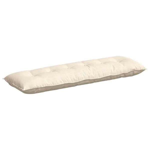 Selkätyyny - MAISON EXCLUSIVE - 160 x 50 cm - Kermanvärinen sametti - Irrotettava päällinen - Polyesteritäyte Grädde