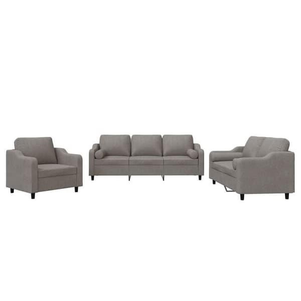 Maison Exclusive - 3-delars soffgrupp med kuddar i taupe tyg Mol