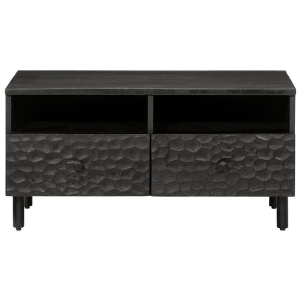 Maison Exclusive - Musta sohvapöytä 80x54x40 cm mangopuusta