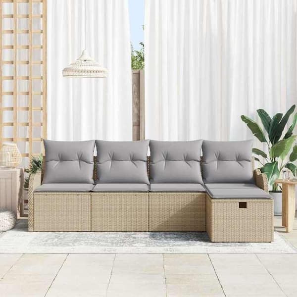 Maison Exclusive - 5 osan puutarhakalustesarja polyrottinkia