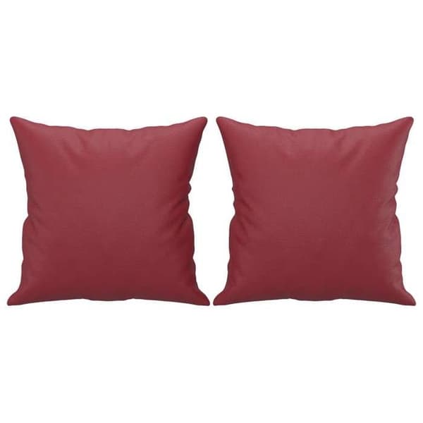 Maison Exclusive - Soffa 2 platser med bordeaux kuddar 120 cm konstläder