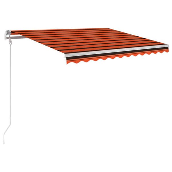 Fällbart tak - EXKLUSIVT HUS - 350x250 cm - aluminiumram - vindsensor - LED Orange/Brun