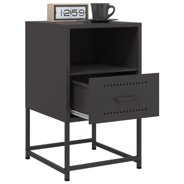 Maison Exclusive - Yöpöydät 2 kpl musta 36x39x60,5 cm teräs