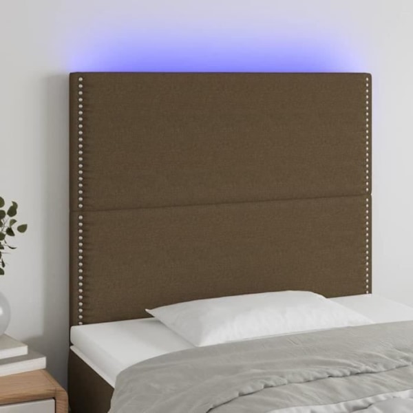 LED-sängynpääty Tummanruskea 80x5x118/128 cm Kangas118 [cm] Brun