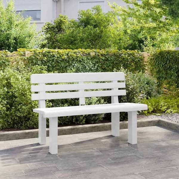 Maison Exclusive - Valkoinen puutarhapenkkki 110x52x71 cm polypropeeni