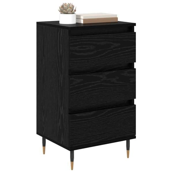 Maison Exclusive - Buffet Sort egetræ 35 x 40 x 70 cm Ingeniørtræ svart ek