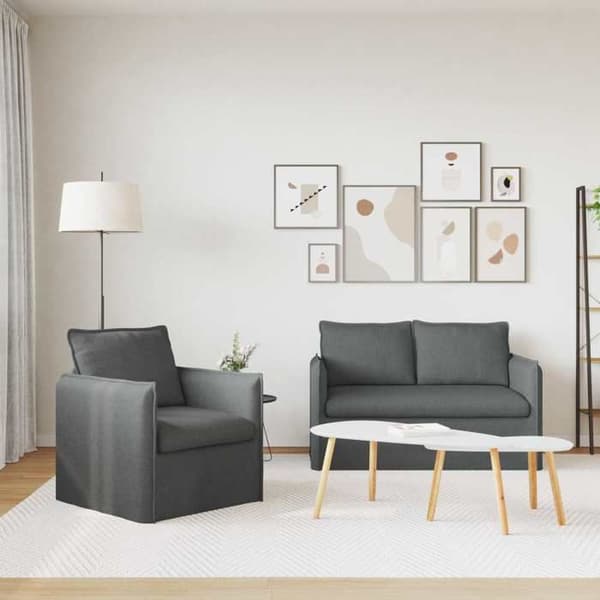 Sofa - MAISON EXCLUSIVE - Sæt med 2 dele - Mørkegrå - Stof - Modulært design Mörkgrå