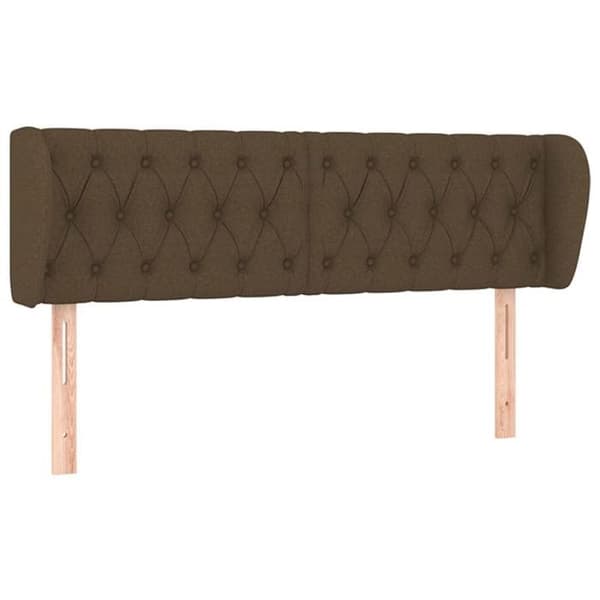 Sänggavel - Med öron - Mörkbrun - Polyester tyg - Justerbar höjd 78/88 cm mörkbrun