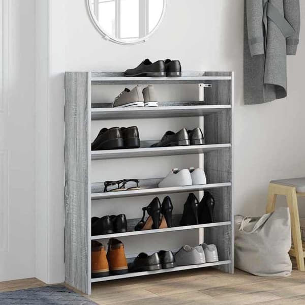 Maison Exclusive - Skohylde sonoma grå 80x25x100 cm ingeniørtræ