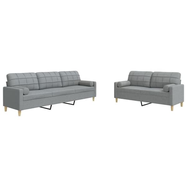 Maison Exclusive - Sæt af 2 sofaer med lysegrå dekorative puder i stof