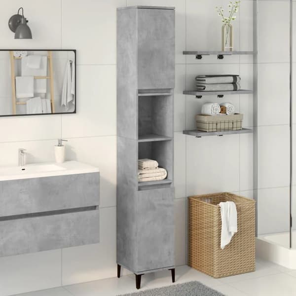 Maison Exclusive - Badeværelsesskab grå beton 30x30x190 cm